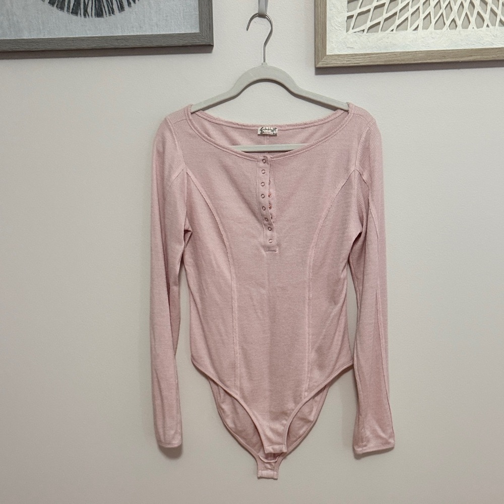 Free People Intimately Light Pink Bodysuit